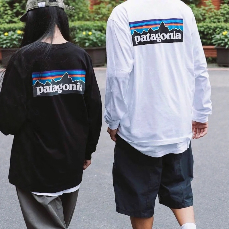 原创牛货！pat巴塔 P-6 经典山峰印花纯棉长袖户外运动情侣打底衫|undefined