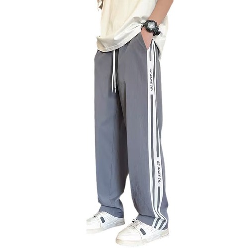 2025 New Loose Casual Pants for Men, Korean Style Trendy Matchable Pants, Summer Thin Model, Droopy Sensation Wide Leg Floor-Length Pants