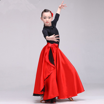 Children's costumes Paso Doble cloak Belly Dance Latin Dance costume Chorus Big swing skirt