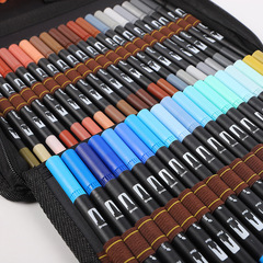 Factory Direct Supply 120 Color Dual-Head Watercolor Brush Liner Soft Tip Watercolor Brush Washable and Non-Greasy for Kids' Drawing