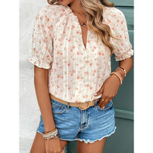 H 49223 French floral short shirt ��ʽ�黨�������羳����