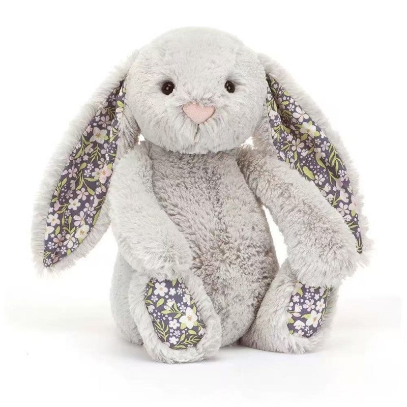 Orelha Floral Grande Prata Bonnie Rabbit 51cm / Modelo completo com três padrões (siga a coleção para receber um saco de pó)
