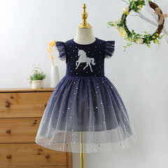Little Girl's Dress Autumn New Fashion Children's Summer Skirt Short Sleeve Princess Dress Cotton Children's Clothing Trendy