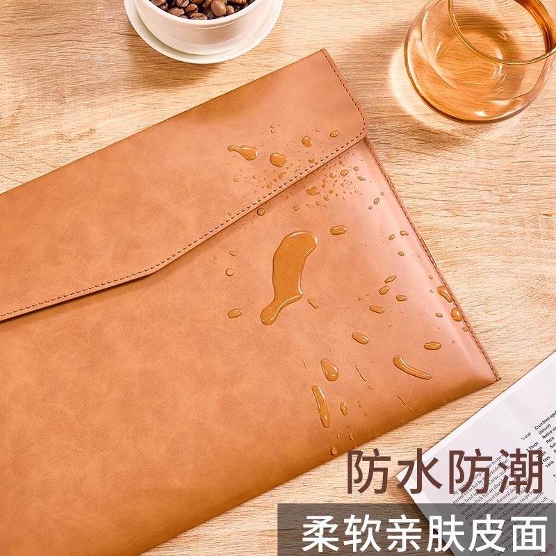 비즈니스 가죽 파일 가방 A4 파일 가방 소가죽 남성용 서류 가방 사무실 계약 보관 가방 두꺼워진 데이터 가방