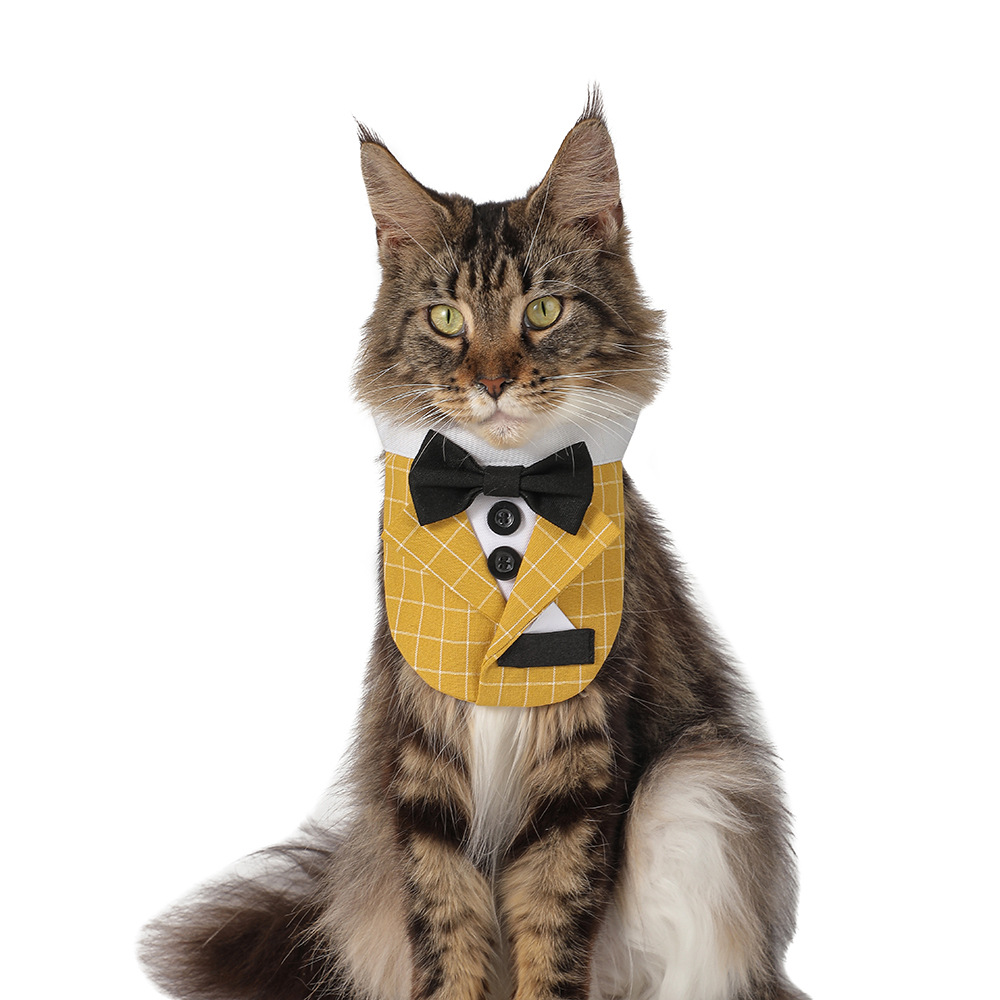 Tanpopo plaid mascota traje bufanda triangular toalla de saliva perro pequeño mediano y grande gato bufanda de perro bufanda triangular