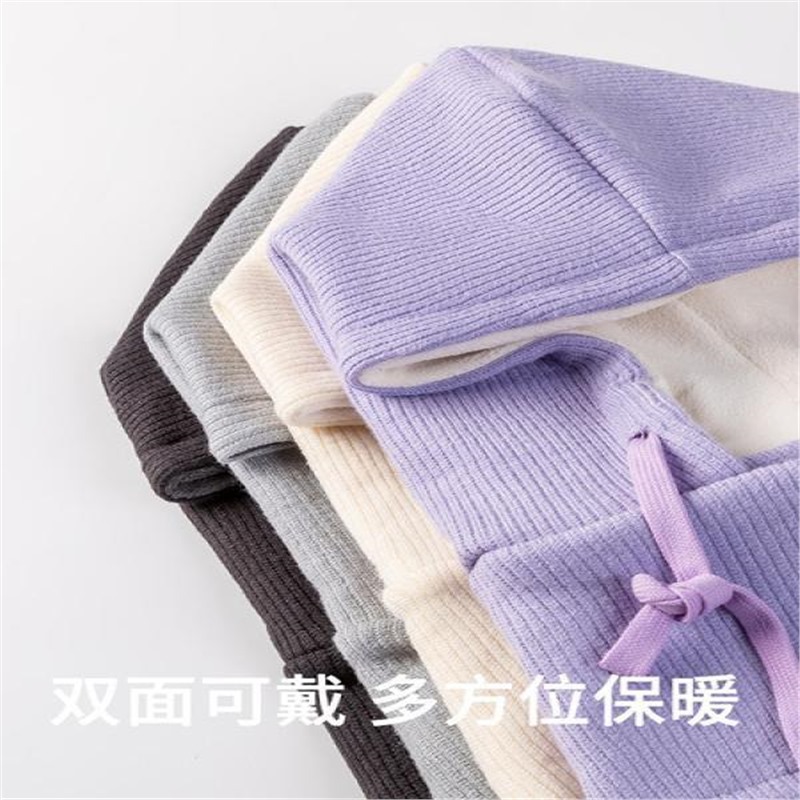 겨울 따뜻한 이중 레이어 마스크 야외 방한 얼굴 스키 후드 여성 방풍 목 모자