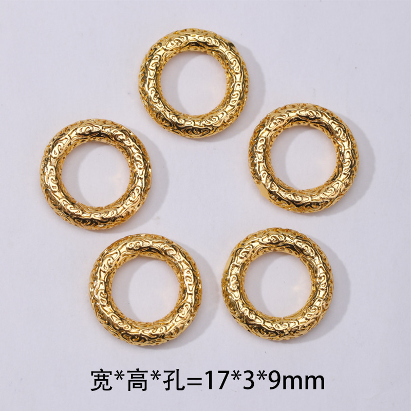 高保色铜镀金镶锆石珍珠跑环隔珠配件隔片精美吊坠diy饰品配件批|undefined
