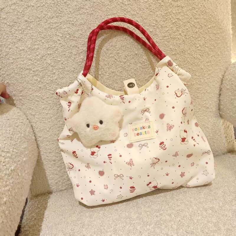 New Cute Cat Shoulder Bag Student Girl Shoulder Bag Large Capacity Handbag Tote Bag Commuter Bag