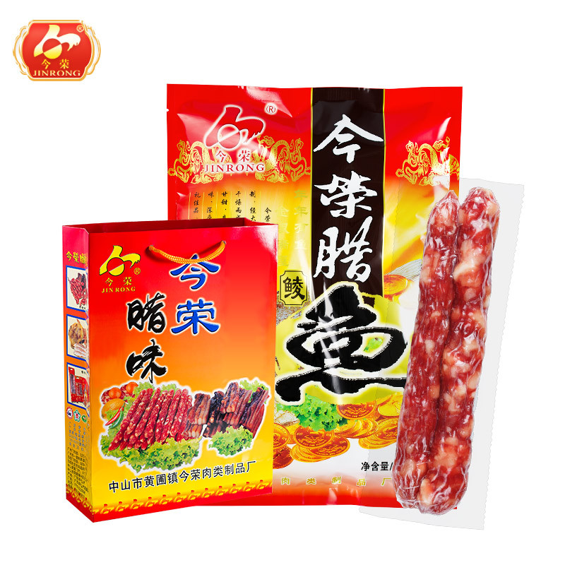 "선물: Xunwei Shunde 말린 다각형 400g/팩 + 소시지 80g/팩 + 정교한 선물 가방*1 (480g)"