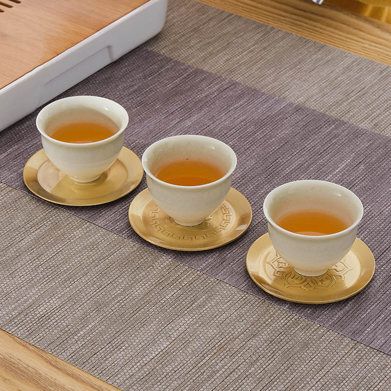 brass copper tea set with accessories