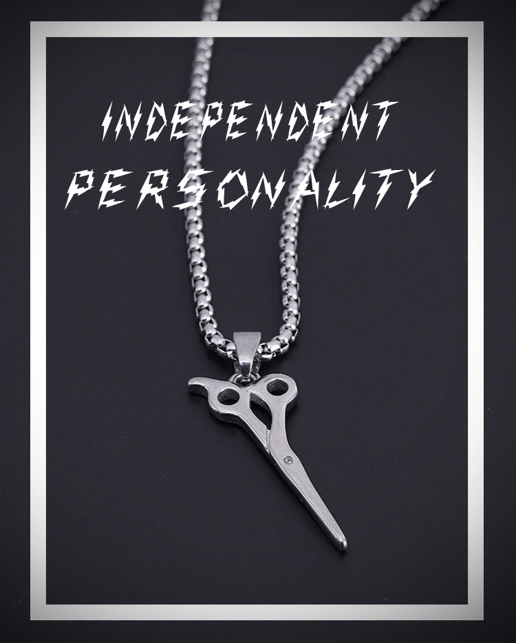 Hårtrimmer halsband med rostfritt stålhänge för män_voghion.com