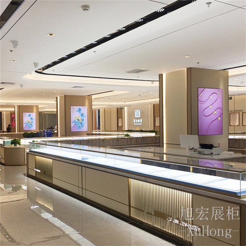源头厂家优惠收银台前台珠宝展示柜 翡翠首饰黄金珠宝展柜弧形柜