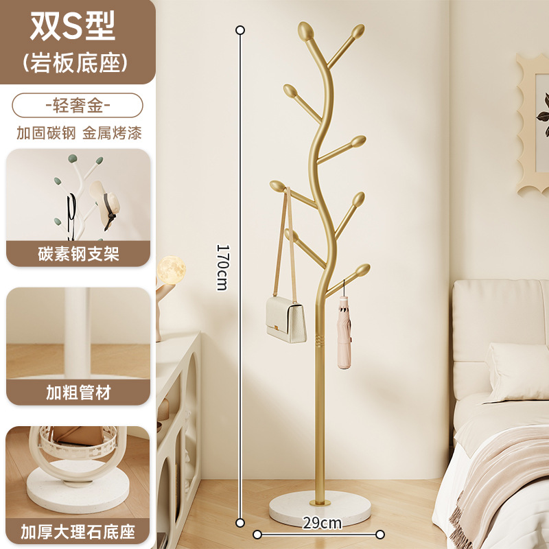 Dormitorio, perchero de rama de árbol de lujo ligero, estante de ropa de arte de hierro, entrada, perchero vertical de piso