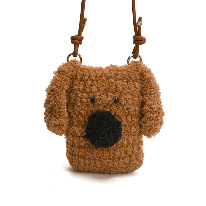Otoño y invierno nuevo paquete de niños ganchillo artesanal de dibujos animados para hombres y mujeres bolsas de hombro mini lindas bolsas de peluche para bebés