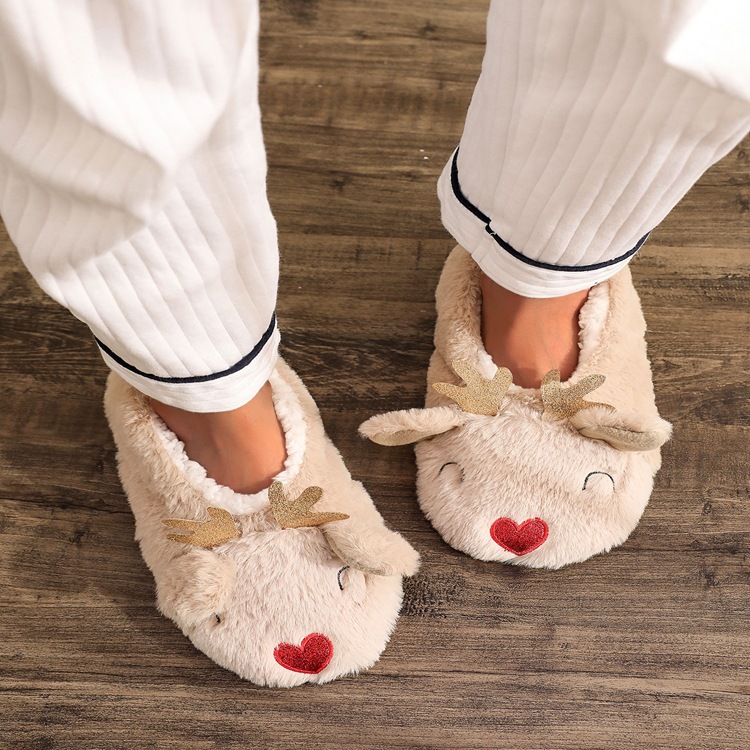 Love Elk Plush Slippers