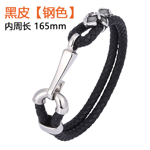 黒皮【スチール色】：165 mm【内周長】