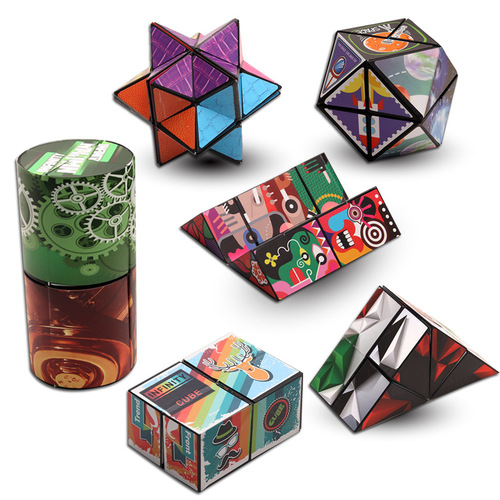 Children's ever-changing infinite Rubik's Cube toy three-dimensional 3D geometric pattern deformation magic ruler children's puzzle thinking non-magnetic