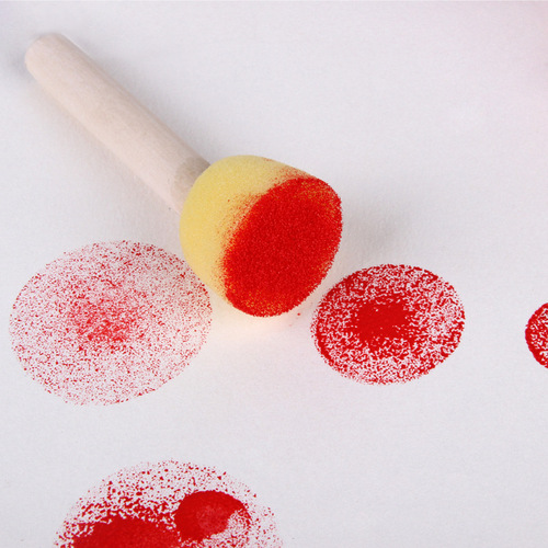 Manufacturer wholesale mushroom head sponge painting brush children early education DIY graffiti tool painting seal round wooden handle