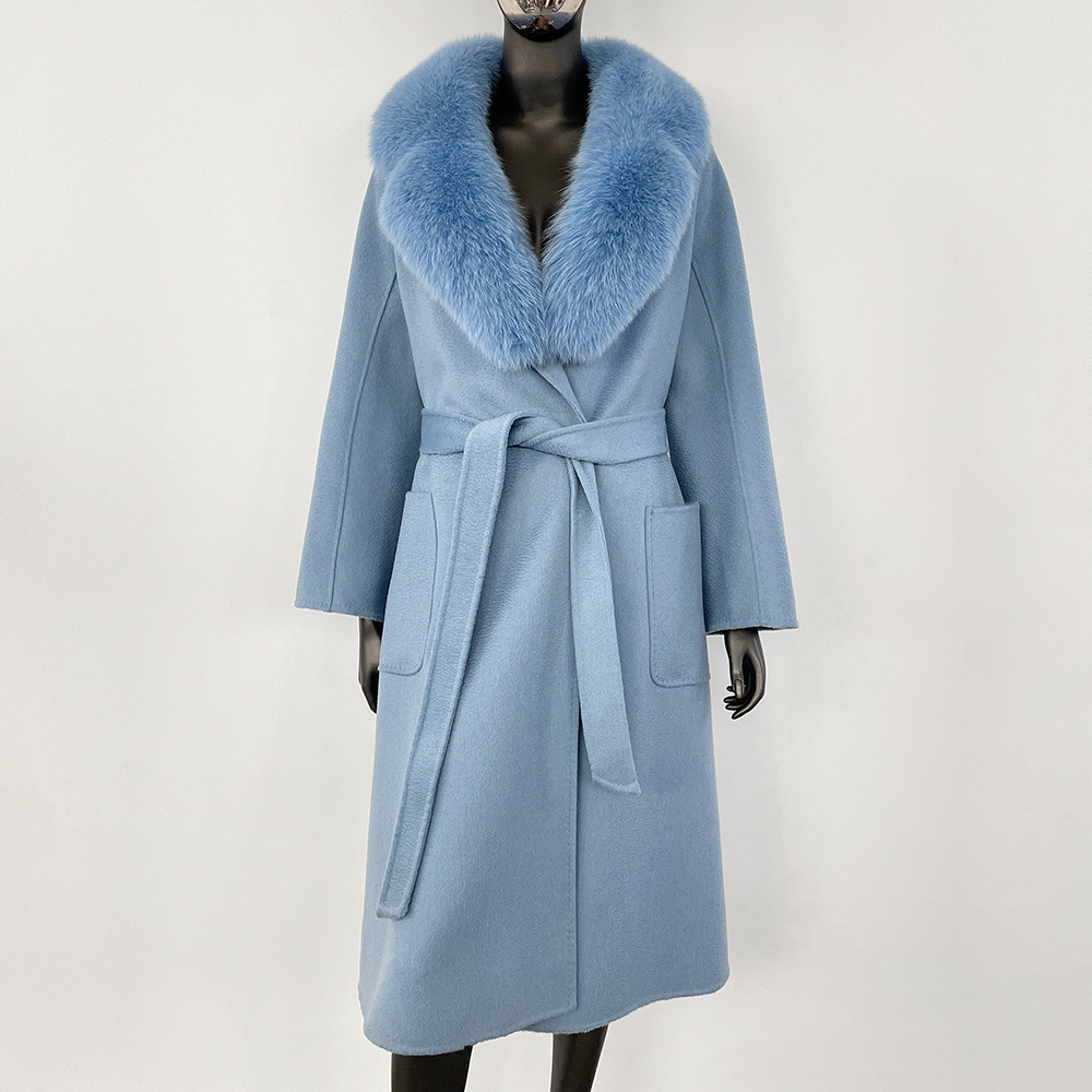 Winter New Genuine Fox Fur Double-sided Cashmere Jacket Women's
