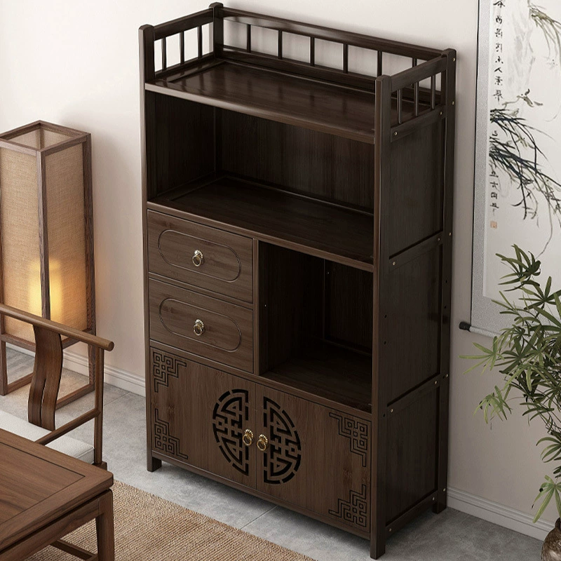 Шкаф для чая, бытовой шкаф для чая, стеллаж для хранения, полка для чая, чайная комната, чайный столик, боковой шкаф, чайник, чайный сервиз, стеллаж для хранения, витрина