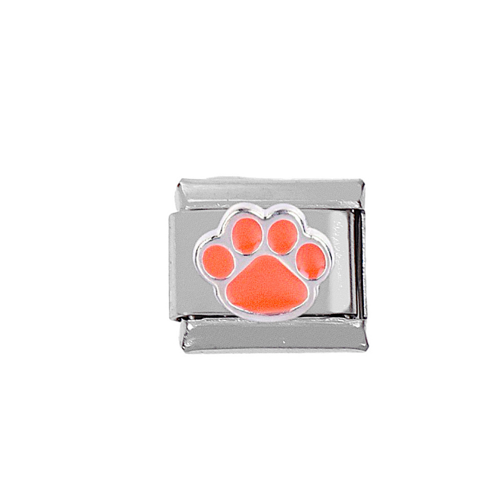 5 PCS/Package 9*10mm 304 Stainless Steel Zircon Paw Print Cat Polished Beads display picture 10