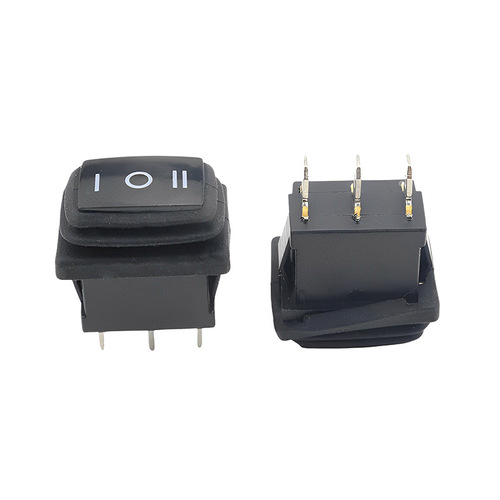 KCD1 Oil-proof, Dust-proof, Water-proof Boat-type Switch with 3 Pins, 3 Positions, Self-locking Small Square Button Lever Power Switch