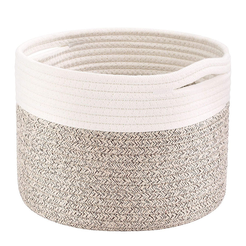 家庭用綿紐アメリカ式洗濯物バスケット雑誌収納バスケット洗濯物バスケット収納バスケットバスケット折りたたみ編みバスケット