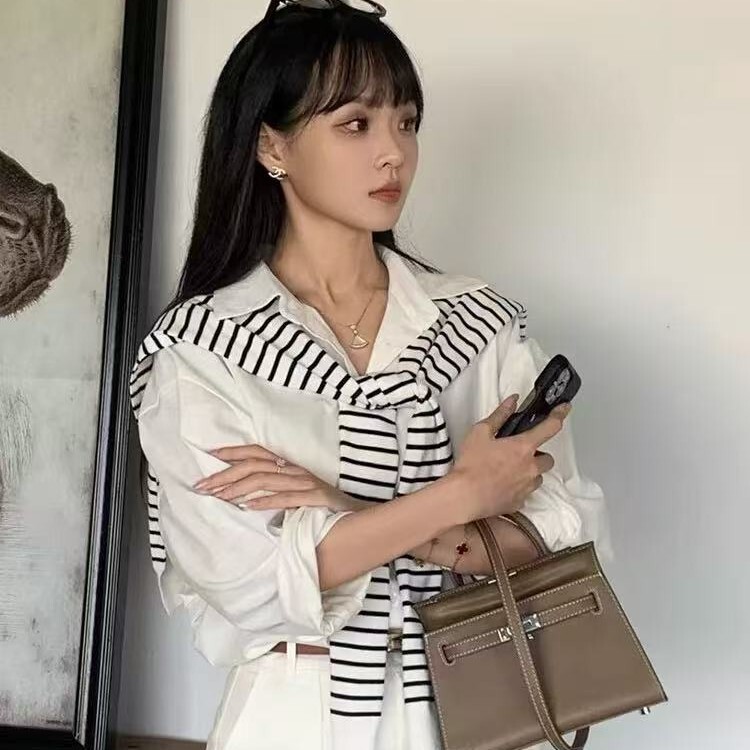 条纹针织小披肩女外搭配裙子小坎肩春秋冬夏季薄款空调房衬衫围巾|undefined