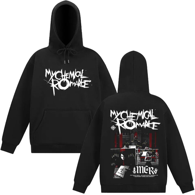 【Cross-Border European Size】My Chemical Romance Harajuku Sweatshirt Black Punk Band Emo Pullover Long-Sleeve Top