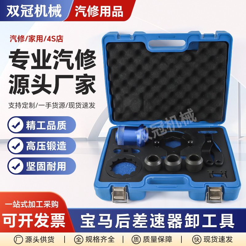 Double Crown Bmw Rear Differential Auto Repair Tool 46-Piece Set Rear Drive Axle Pinion Gear Oil Seal Bearing Replacement