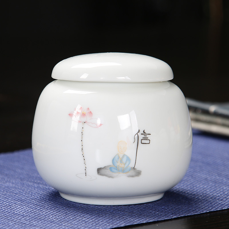 세라믹 뚜껑 편지 차 캔