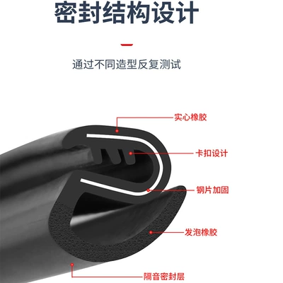 Automobile B- pillar sealing strip, door Avtomobil səs izolyasiya zolaqları - steel-belt-card-slot-type-b-column-80cm-two-pairs