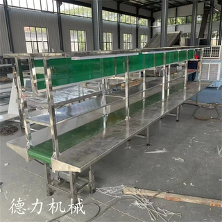 无动力滚筒线工作台皮带线带气管灯架多工位装配组装流水线