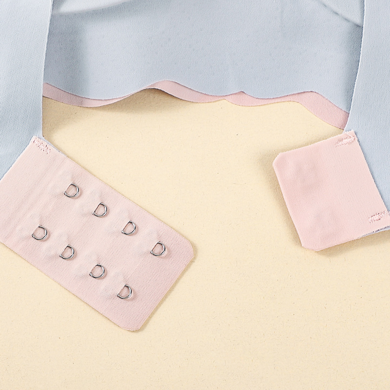 Push up beauty back sin anillo de acero sujetador de color de contraste de onda sin costuras con almohadilla en el pecho anti-exposición sujetador de la correa del pecho ropa interior