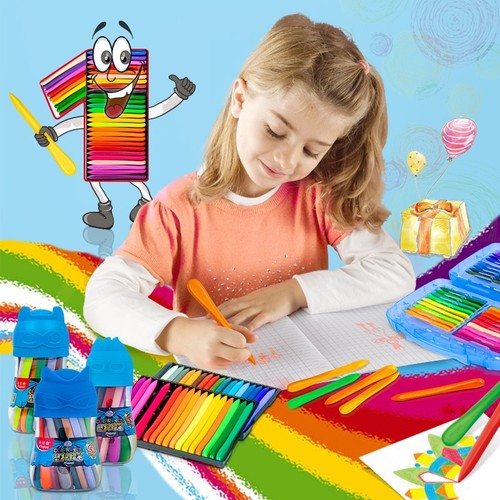 Plastic Crayons with Triangular Rod, 12 Colors, 862001, Non-Static, Student Pack, Direct Manufacturer Supply