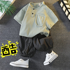 男の子用夏服セット、男の子用夏服、幼児・子供用半袖トップス、カジュアルパンツ、子供用スポーツウェア、ツーピースセット