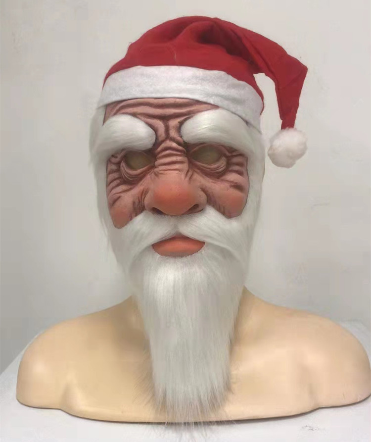 Santa Claus máscara Santa Claus peluca barba viejo hombre máscara Divertida máscara de Halloween