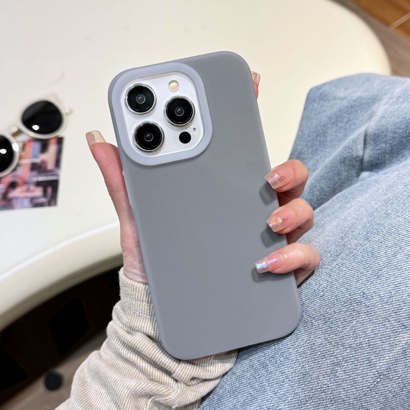 液态果冻适用苹果17简约纯色手机壳iPhone16Promax肤感大孔防摔壳|undefined