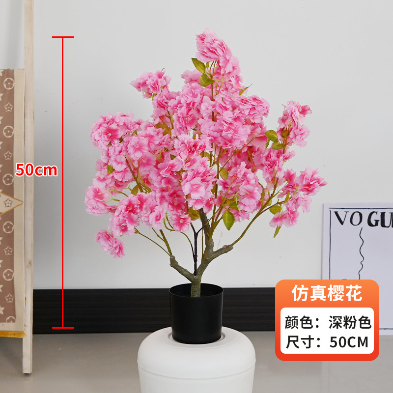 Simulación de árboles de cerezo en maceta decoración interior de ventanas de hotel paisajismo decoración de suelo diseño de boda árboles falsos flores simuladas
