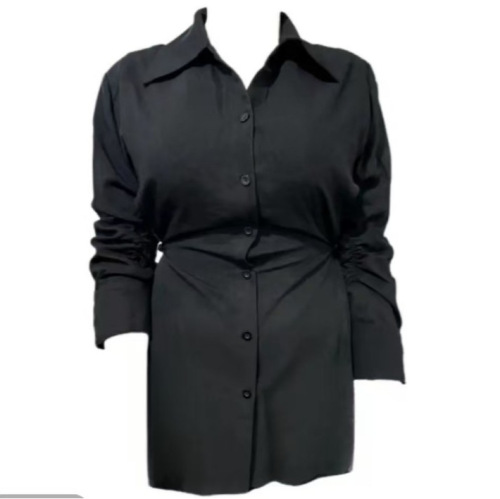 French-style temperament design sense waist-cinch dress women's autumn 2024 new fisherman-style date blouse