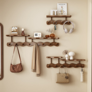 Wavy Entrance Wall Hanging Household Hole-free Simple Hook Storage Clothes Hanging Bedroom Door Rear Coat Rack