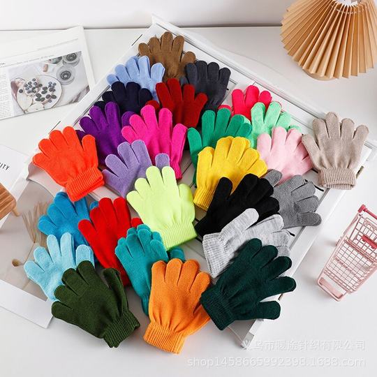 Autumn and winter warm knitted clothing creative solid color magic gloves medium student gloves factory direct printable logo
