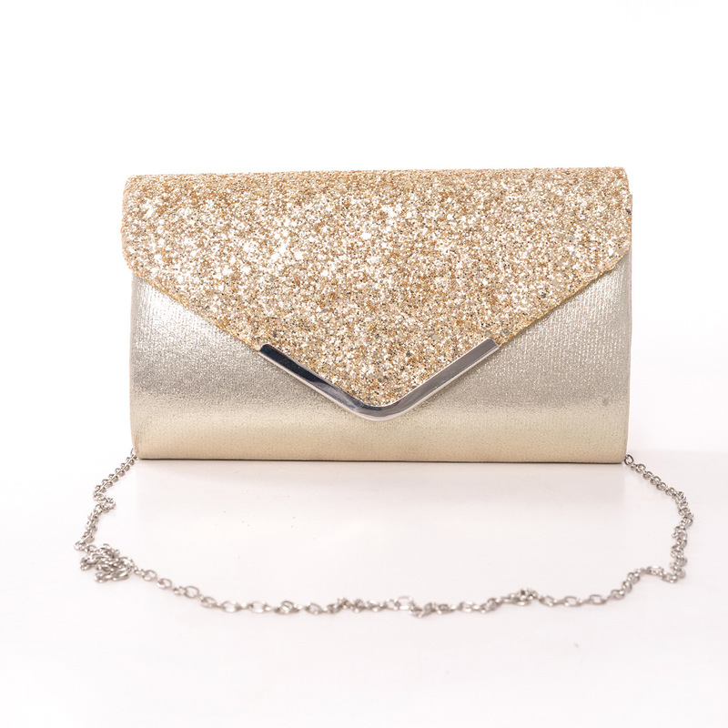 New European and American Fashion PU Banquet Bag Wholesale Flash Sequin Dress Clutch Bag Elegant Simple Chain Crossbody Bag New European and American Fashion PU Banquet Bag Wholesale Flash Sequin Dress Clutch Bag Elegant Simple Chain Crossbody Bag