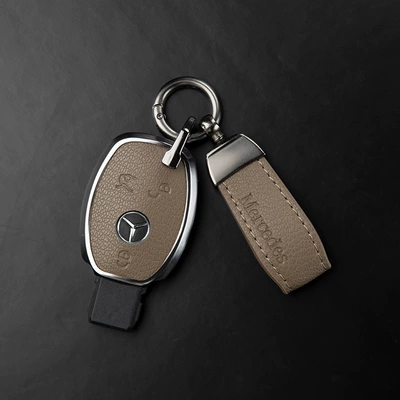 Car key bag C-Class, S-Class, E-Class, Slc, V-Class, Gla - mercedes-benz-c-class-3-button-key-fob-original-emblem-pendant-elephant-gray