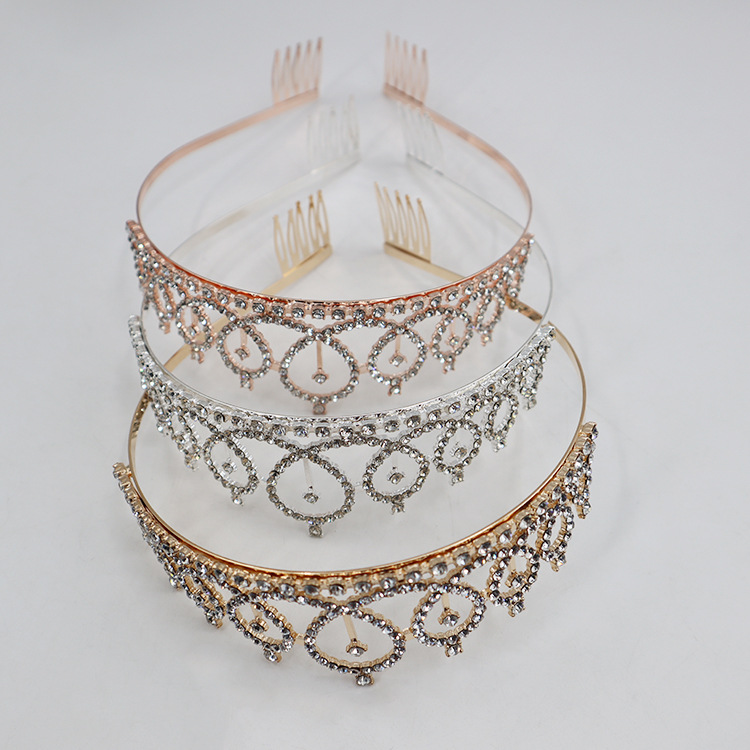 Corona nupcial para novia, tocado de reina, accesorio de fiesta, venta al por mayor, estilo INS, a la moda, para influencers, accesorio para fotos TK