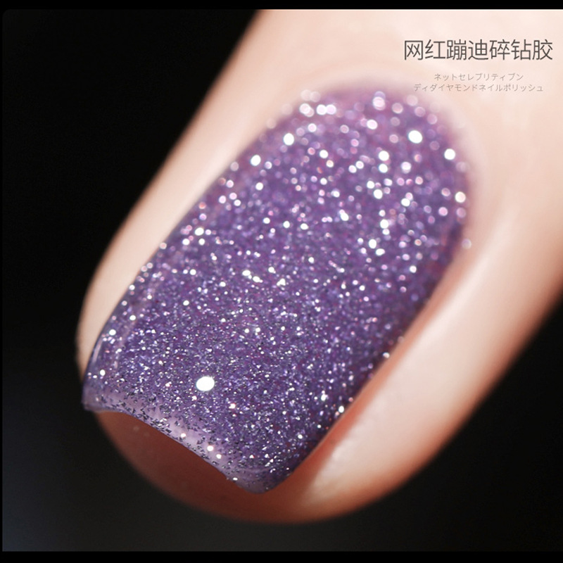 Nuevo polvo de cristal Super flash terapia de luz brillante esmalte de uñas pegamento Taladro de uñas rojo neto 2021