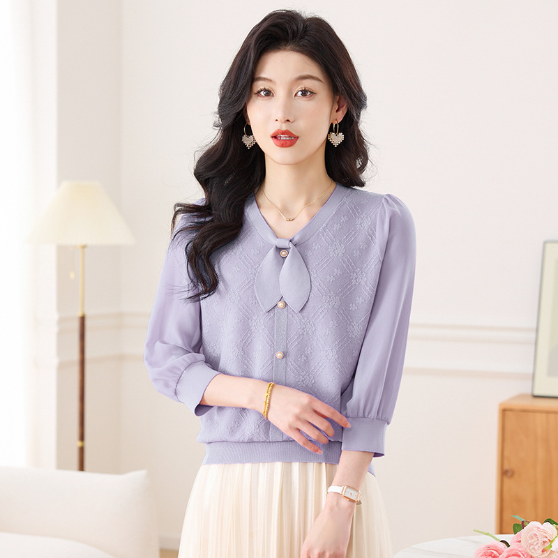 Elegant silk spring summer solid color colored fashionable thin…