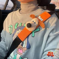 車のシートベルトショルダーカバー、かわいい人形、耳が伸びた犬、男性と女性のための延長された抗絞絞保護、創造的なパーソナライズされた車の装飾