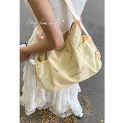 学生尼龙帆布包包女新款潮流饺子包百搭大容量斜跨双肩包