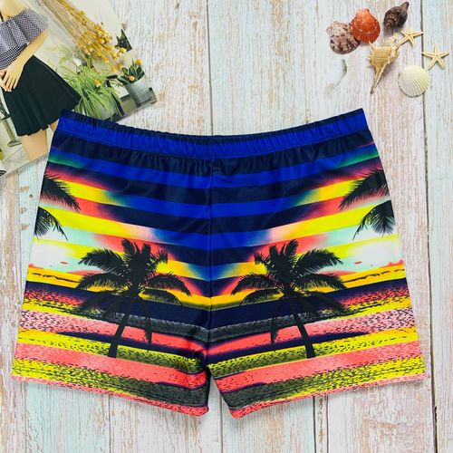 Beach vacation swim trunks print men's swimwear set fashion high-end swim trunks men's hot spring swim shorts